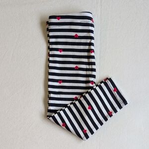 joe fresh heart striped cotton stretch leggings blue white 12-18 months baby